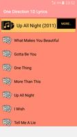 One Direction 1D Songs Lyrics: Album, EP & Singles capture d'écran 1