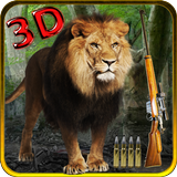 Lion chasse 3d icône