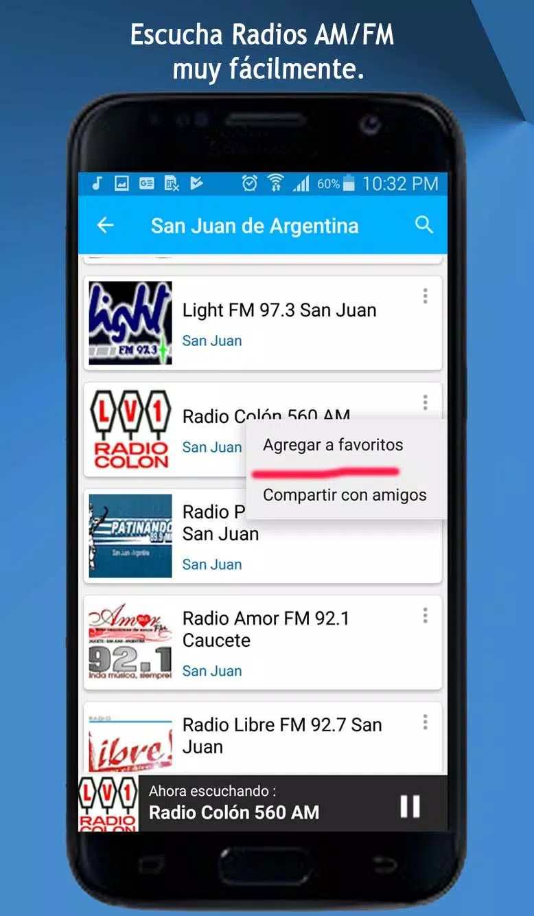 paso Patético empieza la acción Descarga de APK de Radio de san Juan Argentina para Android