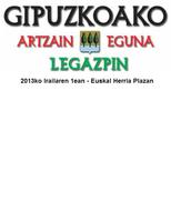 Legazpiko Artzain Eguna 2013 Cartaz