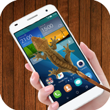 Lizard on Screen Scary Joke: Animated Gecko App Zeichen