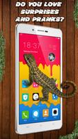 Lizard on Screen Scary Joke: Animated Gecko App Affiche