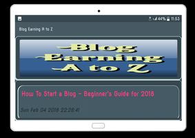 Blog Earning A to Z Guide capture d'écran 2