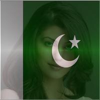 Pakistan Flag Face Photo Maker Affiche