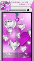 برنامه‌نما Diamond Hearts Zipper Lock عکس از صفحه