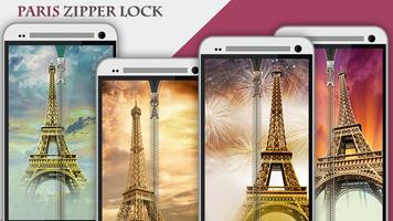 Paris Zipper verrouillage Affiche