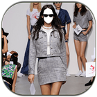 Beautiful girls catwalk photo frames icon