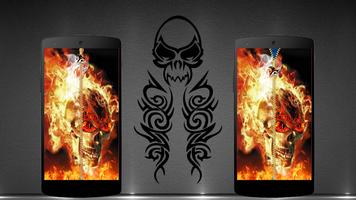 Skull Zip Screen Lock Affiche