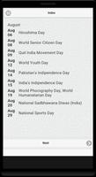 Important Days & Dates (India) capture d'écran 2