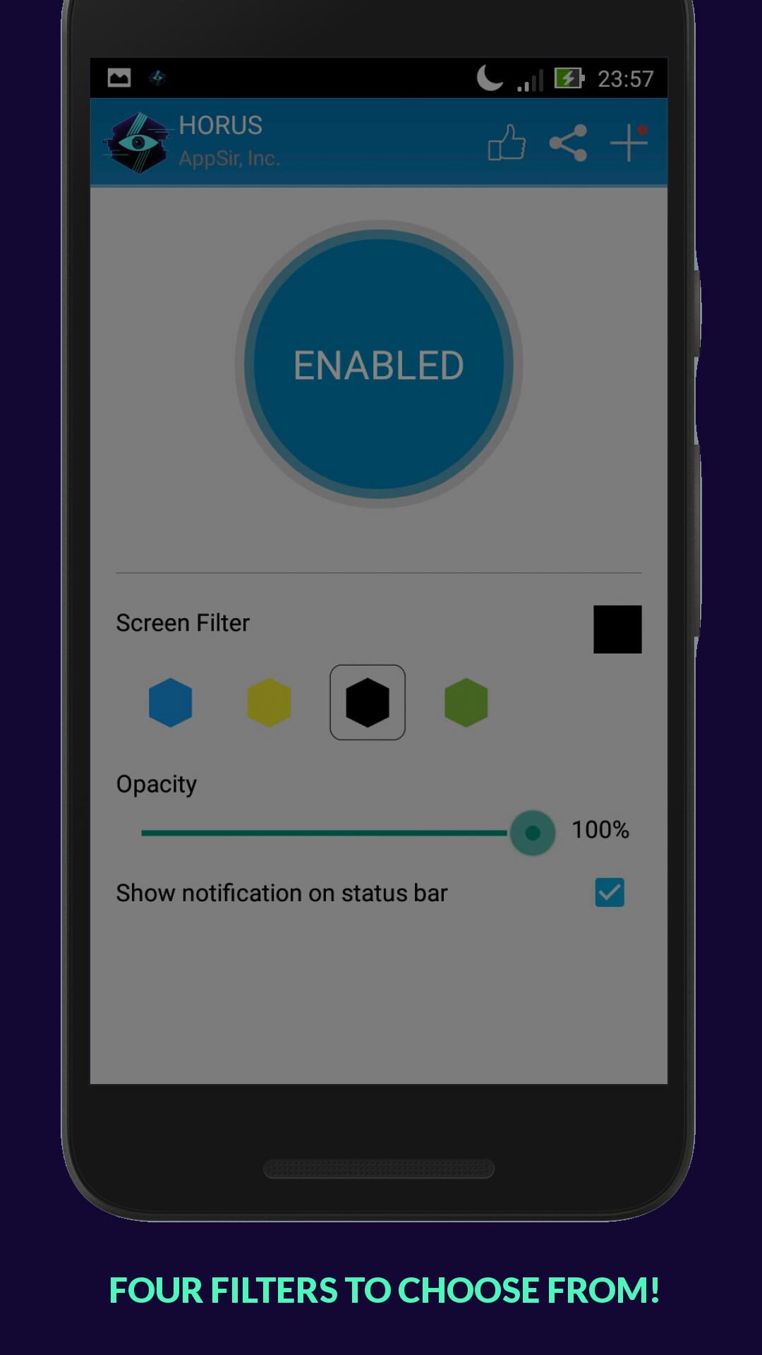 HORUS Dim Screen - Eye Care and Night Owl Filter for Android - APK Download