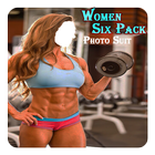 Woman Six Pack Photo Suit Zeichen