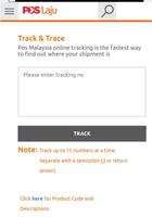 Pos Laju Tracking & Trace : Tracking Number اسکرین شاٹ 2