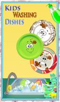 Kids Washing Dishes - Kitchen Clean Affiche