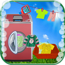 enfants lavant les vêtements de blanchisserie APK