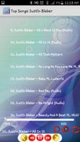 Top Songs Justin Bieber capture d'écran 2