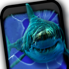 requin en colère fissure écran icône