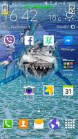 requin en colère fissure écran Affiche