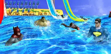 Real Super Hero Water Slide Uphill Amusement Park