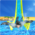 Real Super Hero Water Slide Uphill Amusement Park icône