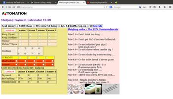 Mahjong calculator screenshot 1