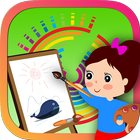 Drawing board for kids - Children coloring games آئیکن