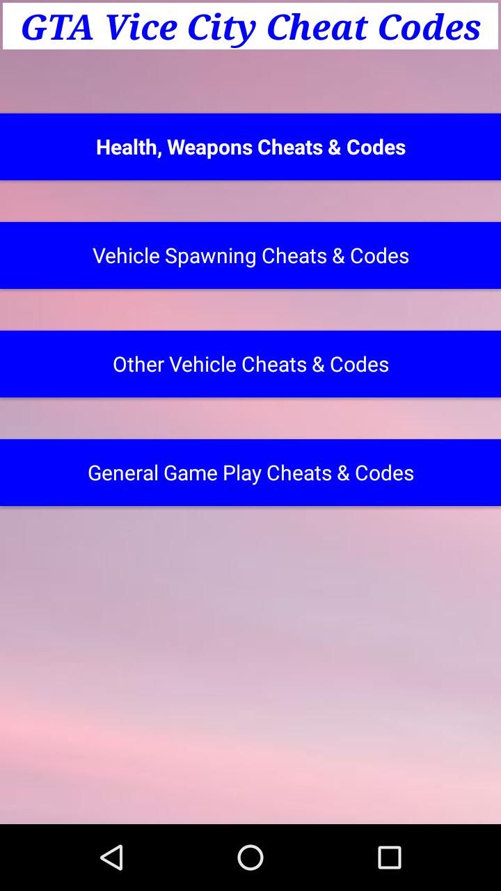 GTA Vice City Cheats&Codes APK for Android Download