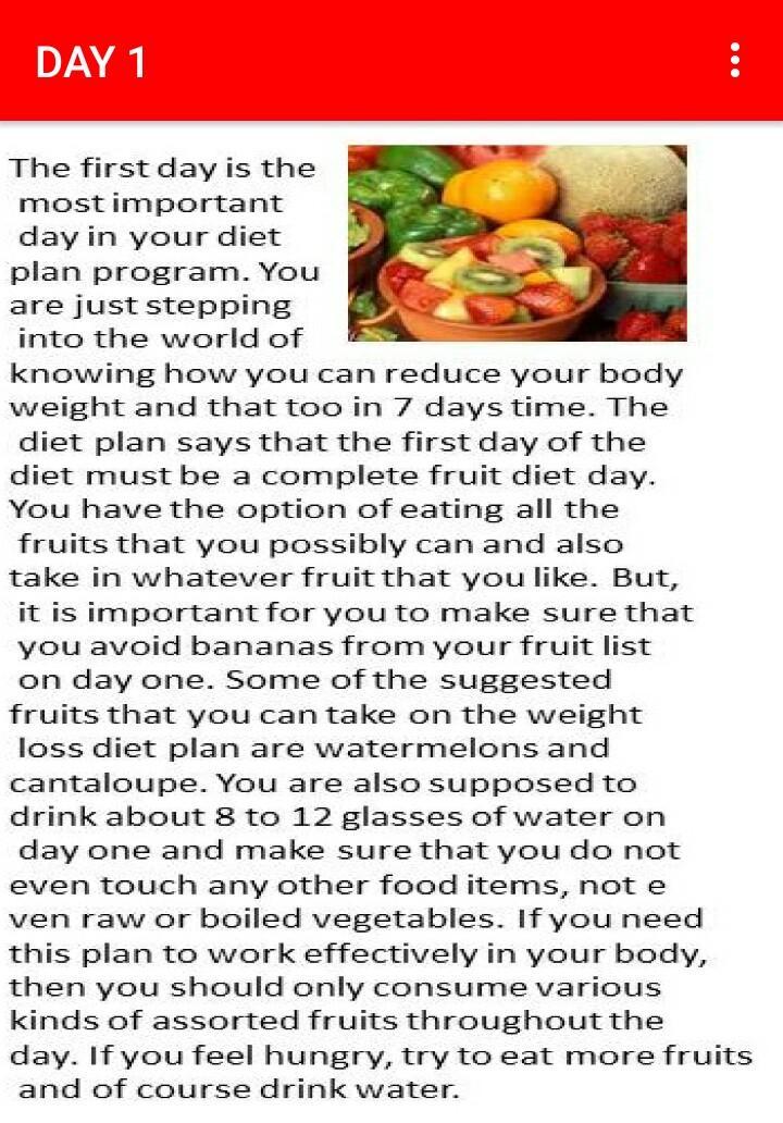 Weight Loss 7 Day Diet Plan For Android Apk Download