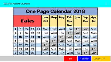 Malaysia Holiday Calendar 2018 পোস্টার
