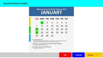 Malaysia Holiday Calendar 2018 Ekran Görüntüsü 1