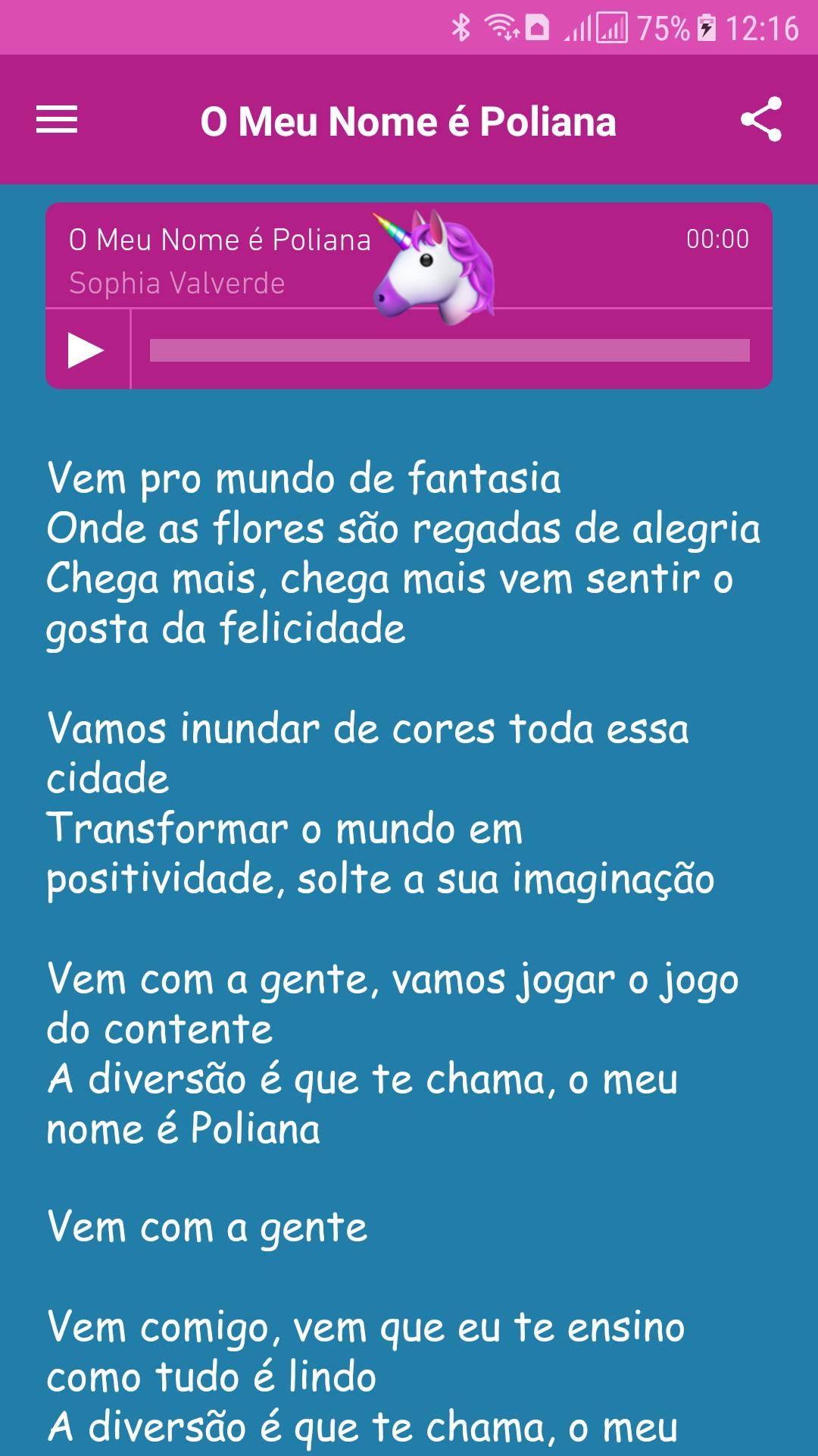 Música e letra JOGO DO CONTENTE - As Aventuras de Poliana 