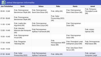 Jadwal Perkuliahan PUSDATIN Affiche