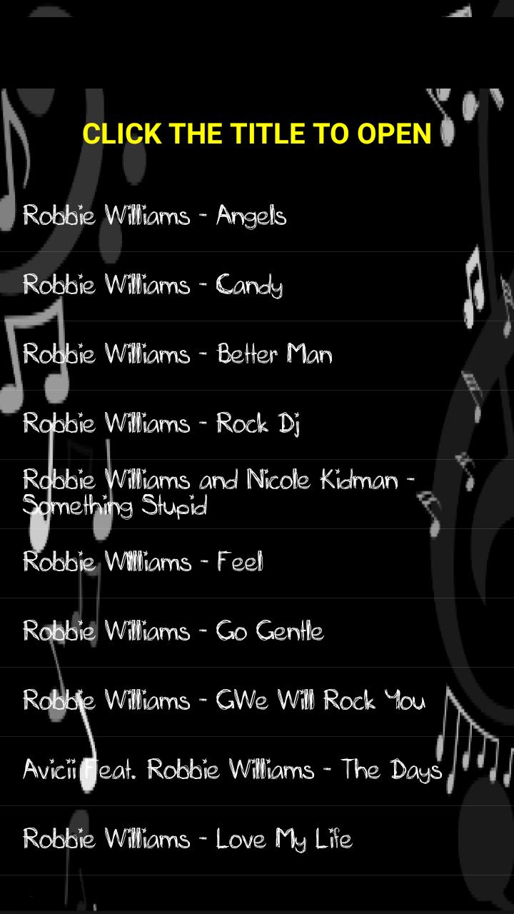 Robbie Williams Music For Android Apk Download Robbie Williams Music For Android Apk Download