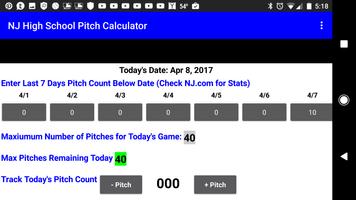 NJ HS Baseball Pitch Rule Calc syot layar 2