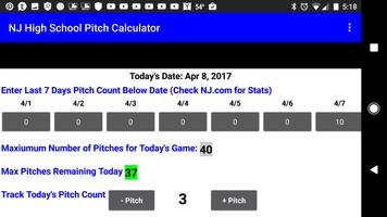 NJ HS Baseball Pitch Rule Calc capture d'écran 3