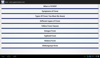 fevers and symptoms Ekran Görüntüsü 1