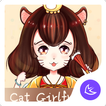 Cute Cartoon Cat Girlfriend theme & wallpaper