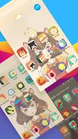 Cute Cartoon Cat Girlfriend theme & wallpaper تصوير الشاشة 1