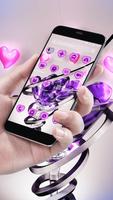 New purple crystal heart APUS launcher free theme Cartaz