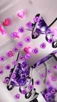 New purple crystal heart APUS launcher free theme Ekran Görüntüsü 1