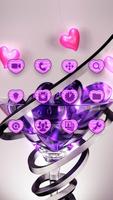 New purple crystal heart APUS launcher free theme capture d'écran 2