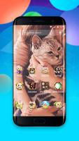 Cute cats stickers theme poster