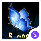 Blue Flower Butterfly  - APUS Launcher Free Theme-icoon