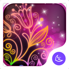 Beautiful neon colorful flower أيقونة