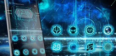 Azul Neon Futuro Tech -- APUS 