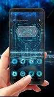 Bleu Neon Future Tech -- APUS  Affiche