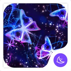 青紫色の美しい蝶の無料テーマ アプリダウンロード
