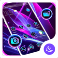 Blue Purple Neon APUS Launcher Theme