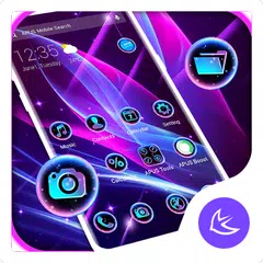 Blue Purple Neon APUS Launcher Theme APK download