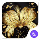 Fleur dorée Thème & HD fonds d icône