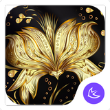 Golden Flower Theme & HD wallp أيقونة